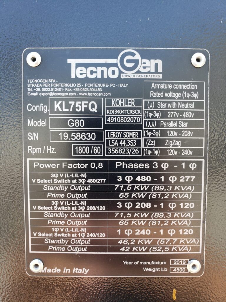 Tecnogen G80 Mega Silent trailer-mounted diesel generator for sale ensuring dependable mobile power supply