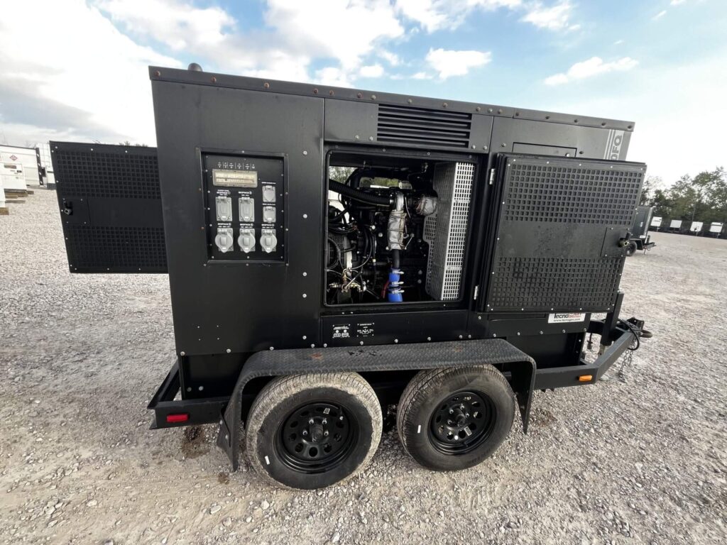 Tecnogen G80 Mega Silent trailer-mounted generator for sale designed for transportable commercial operations