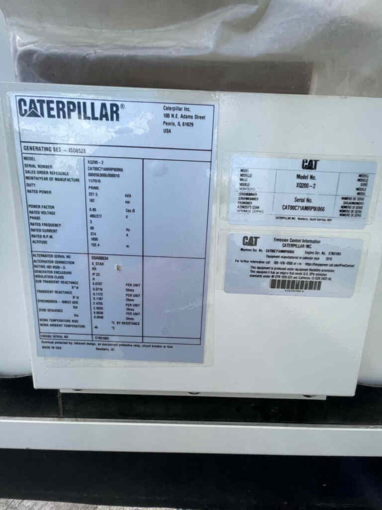 Caterpillar XQ200 Trailer Mounted Diesel Generator