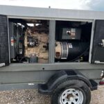Three-quarter view of Wacker Neuson G50 Trailer Mounted Diesel Generator- Tier 3 mounted on trailer for mission-critical facilities