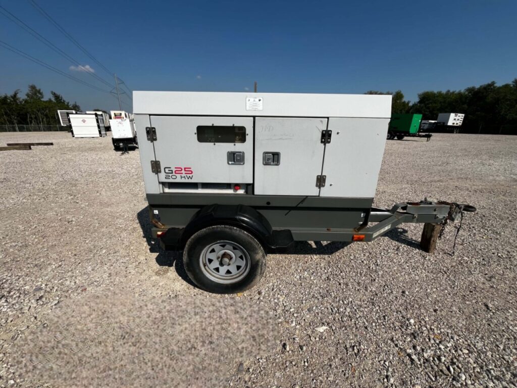 Onsite photo of Trailer Mounted Diesel Generator (Wacker Neuson G25) mounted on trailer for critical standby coverage