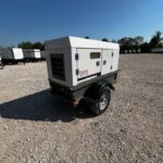 Detail shot of Trailer Mounted Diesel Generator (Wacker Neuson G25) mounted on trailer for plant operations and utilities