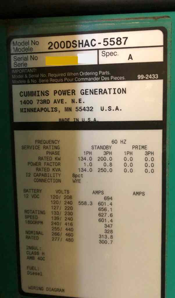 Cummins 200 KW Genset (Pic12)