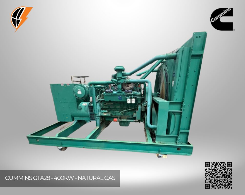 Cummins GTA28 400 kW Natural Gas Open Skid Generator Set