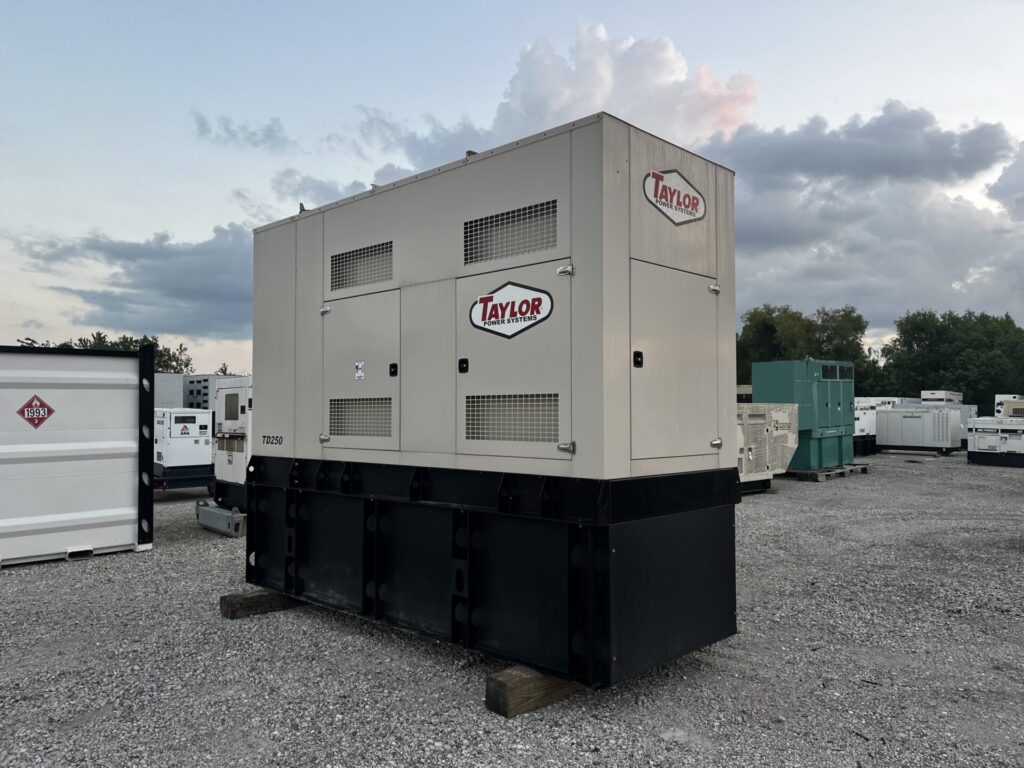 Outdoor shot of Taylor TD250 Standby Diesel Generator diesel unit for mobile jobsite power