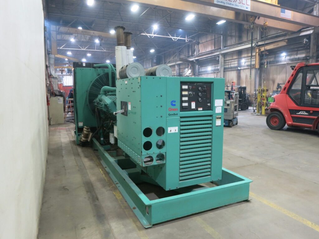 Skid-mounted view of Cummins DFLE Standby Diesel Generator diesel unit for temporary power at construction sites