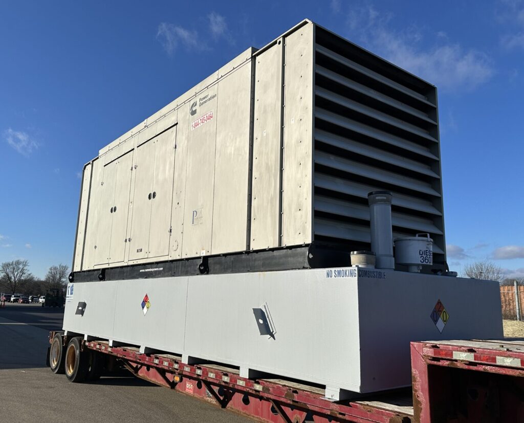 Front angle of Cummins DQFAA Standby Diesel Generator - Tier 2 with Tier 2 emissions compliance for emergency standby applications