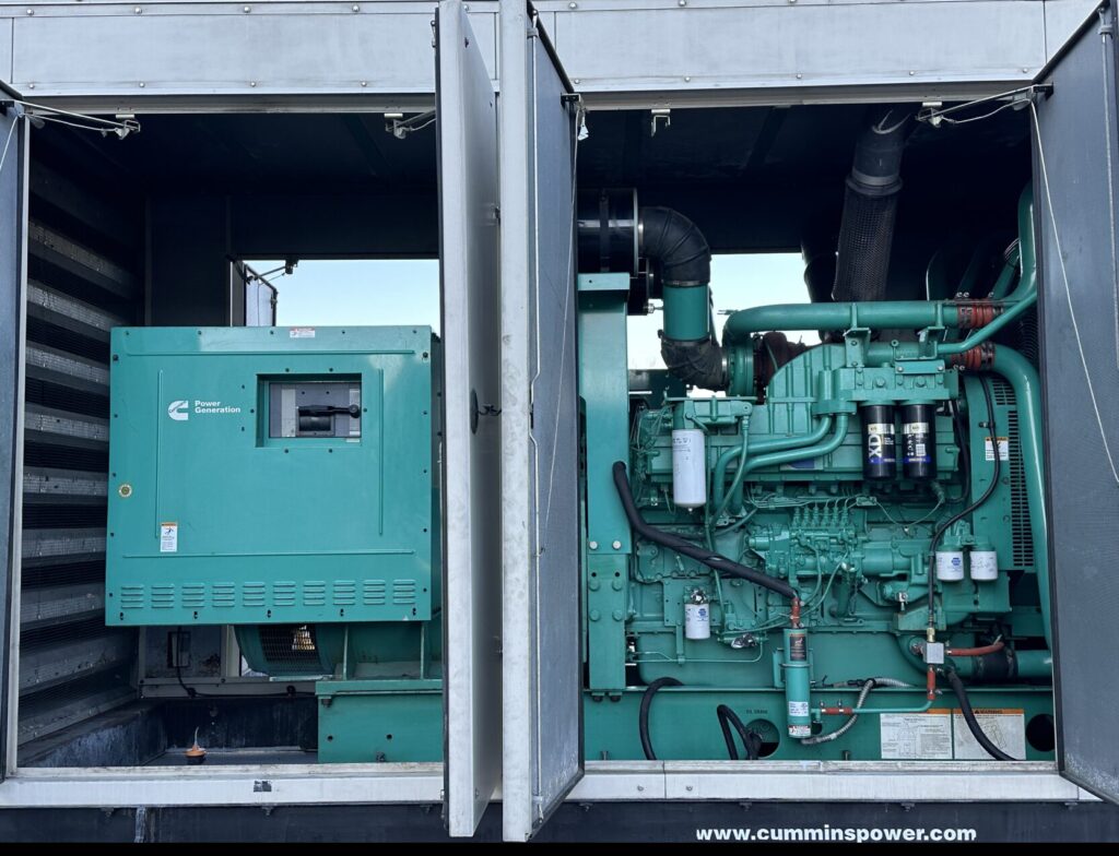Three-quarter view of Cummins DQFAA Standby Diesel Generator - Tier 2 with Tier 2 emissions compliance for mission-critical facilities