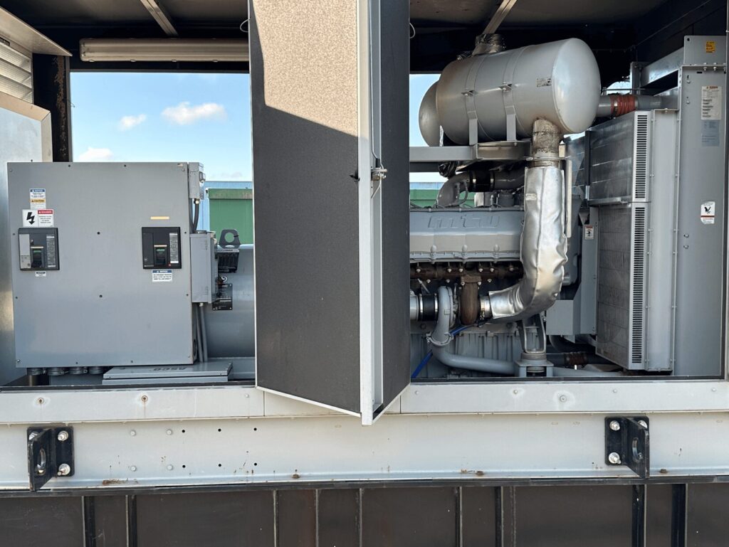 Skid-mounted view of MTU DS600 Standby Diesel Generator - Tier 2 with Tier 2 emissions compliance for temporary power at construction sites