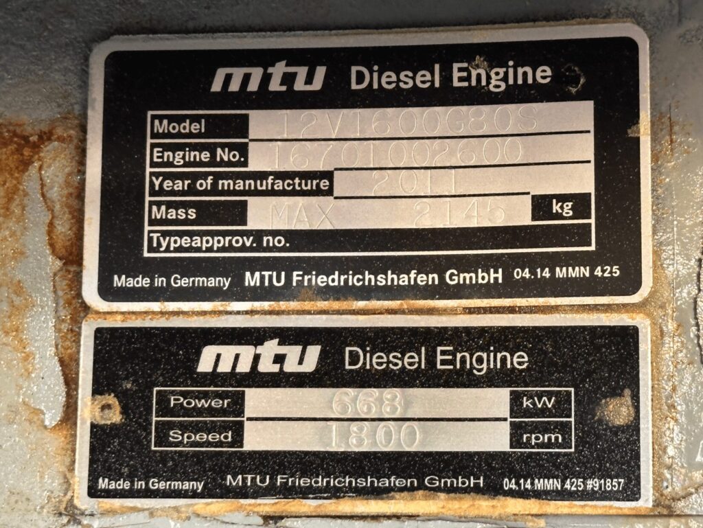 Three-quarter view of MTU DS600 Standby Diesel Generator - Tier 2 with Tier 2 emissions compliance for mission-critical facilities