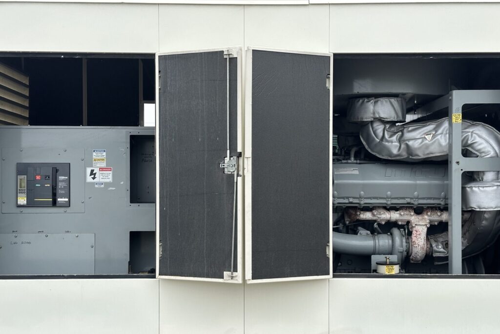 Close-up of MTU DS550 Standby Diesel Generator - Tier 2 with Tier 2 emissions compliance for commercial and industrial power needs