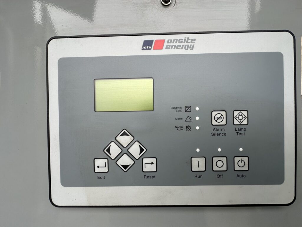 Detail shot of MTU DS550 Standby Diesel Generator - Tier 2 with Tier 2 emissions compliance for plant operations and utilities