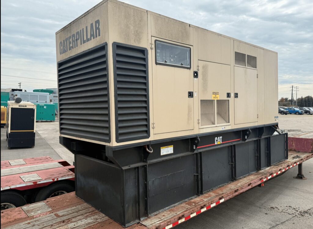 Side view of Caterpillar 3412C Standby Diesel Generator diesel unit for industrial backup power