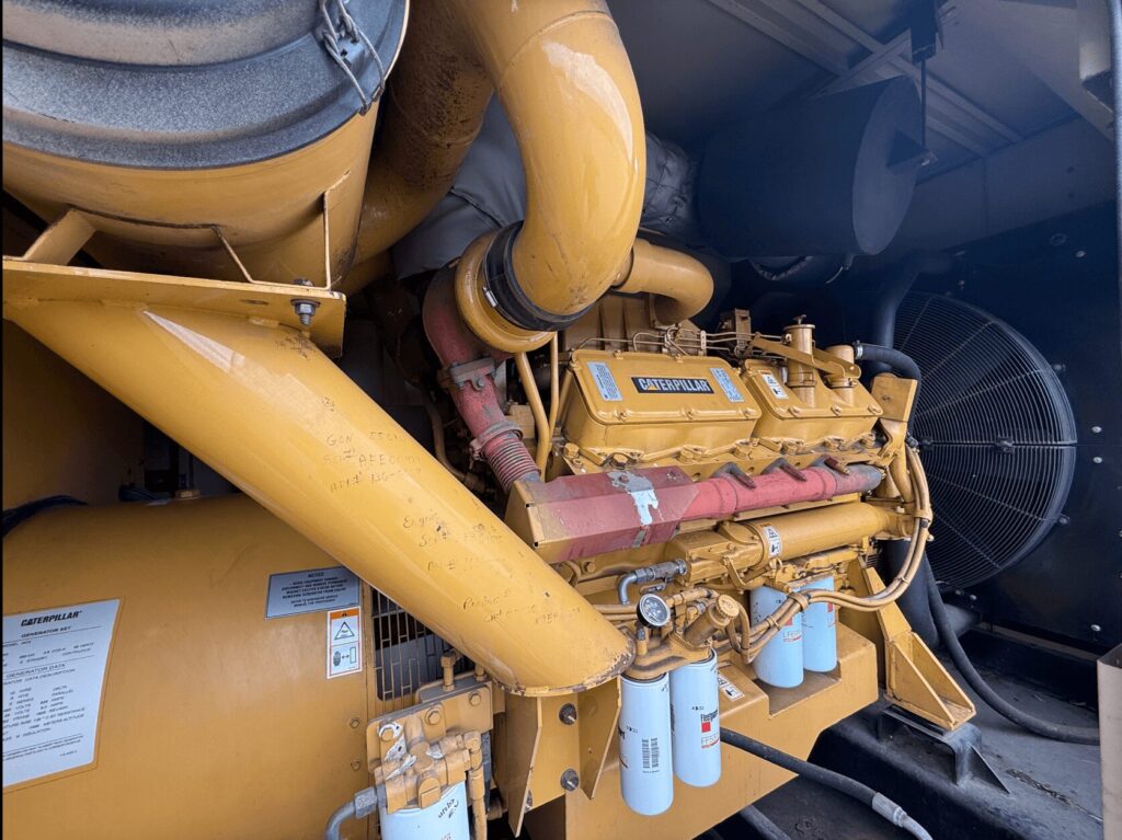 Close-up of Caterpillar 3412C Standby Diesel Generator diesel unit for commercial and industrial power needs