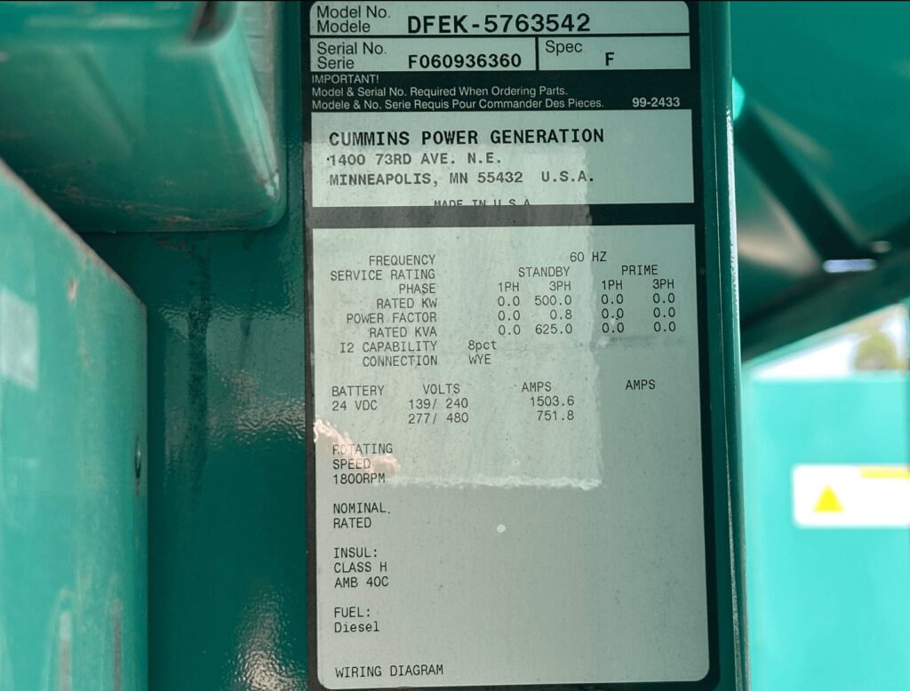 Containerized unit — Cummins DFEK Standby Diesel Generator - Tier 2 with Tier 2 emissions compliance for data center resilience
