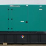 Skid-mounted view of New Cummins C200D6D Standby Diesel Generator - Tier 3 with Tier 3 emissions compliance for temporary power at construction sites