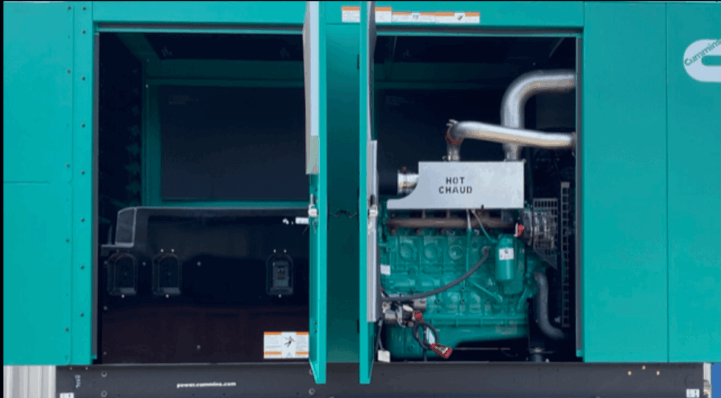 Outdoor shot of New Cummins C200D6D Standby Diesel Generator - Tier 3 with Tier 3 emissions compliance for mobile jobsite power