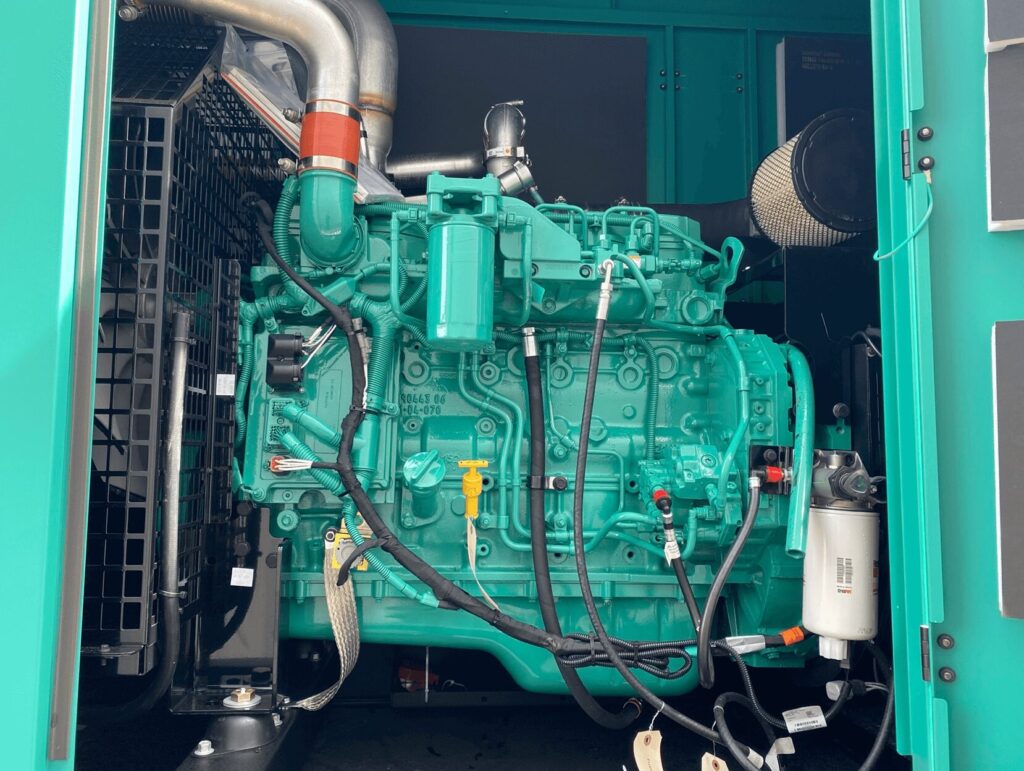 Three-quarter view of New Cummins C200D6D Standby Diesel Generator - Tier 3 with Tier 3 emissions compliance for mission-critical facilities