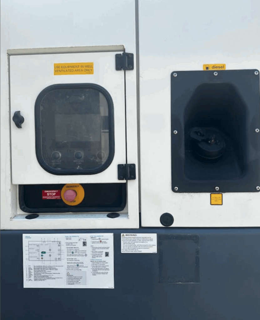 Onsite photo of Atlas Copco QAS700VD Trailer Mounted Diesel Generator mounted on trailer for critical standby coverage