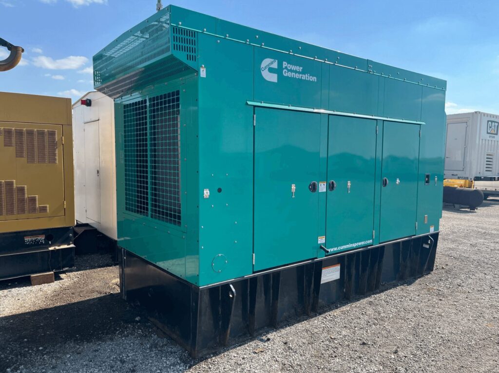 Skid-mounted view of Cummins DFEK Standby Diesel Generator - Tier 2 with Tier 2 emissions compliance for temporary power at construction sites
