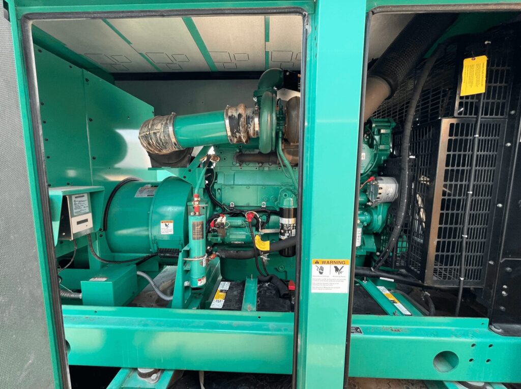 Detail shot of Cummins DFEK Standby Diesel Generator - Tier 2 with Tier 2 emissions compliance for plant operations and utilities