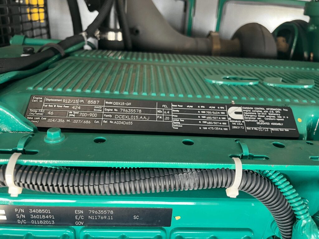 Side view of Cummins DFEK Standby Diesel Generator - Tier 2 with Tier 2 emissions compliance for industrial backup power