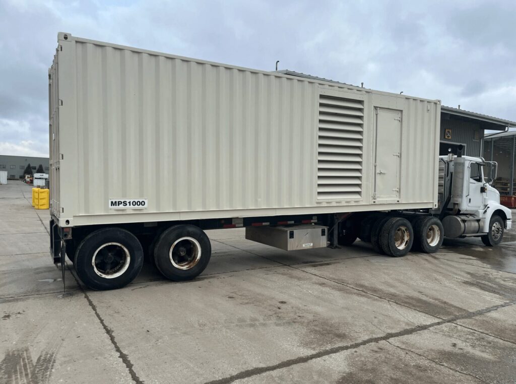 Onsite photo of Caterpillar MPS1000 Diesel Power Module configured as an industrial power module for critical standby coverage