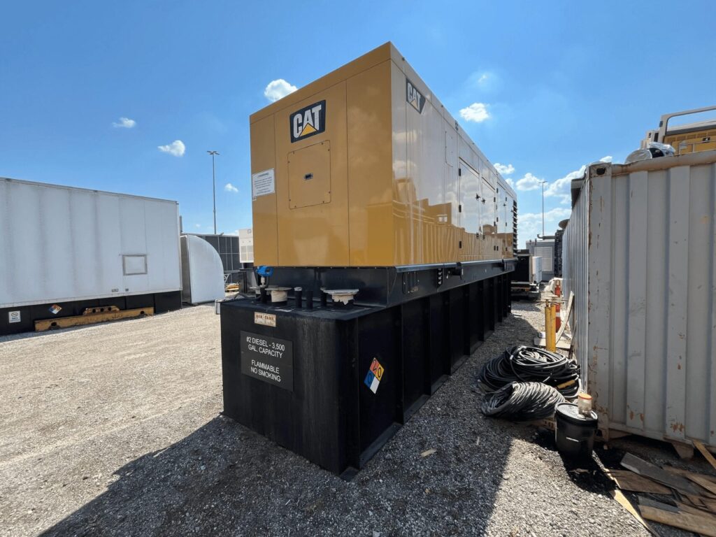 Side view of Caterpillar C32 Standby Diesel Generator diesel unit for industrial backup power