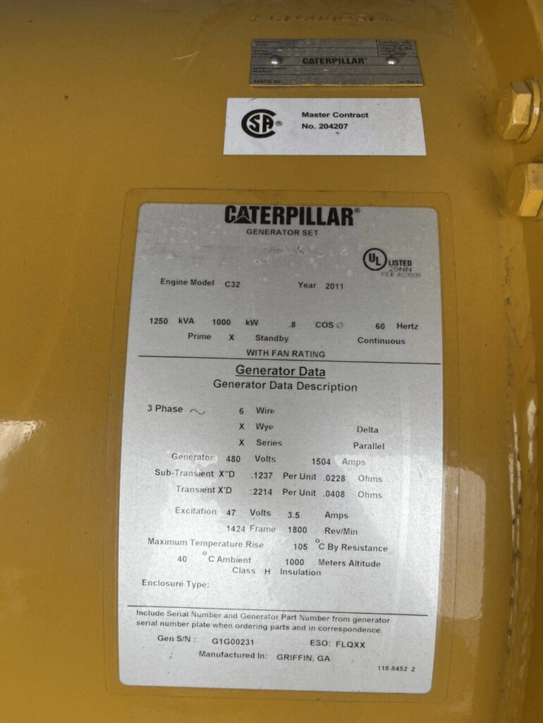 Outdoor shot of Caterpillar C32 Standby Diesel Generator diesel unit for mobile jobsite power
