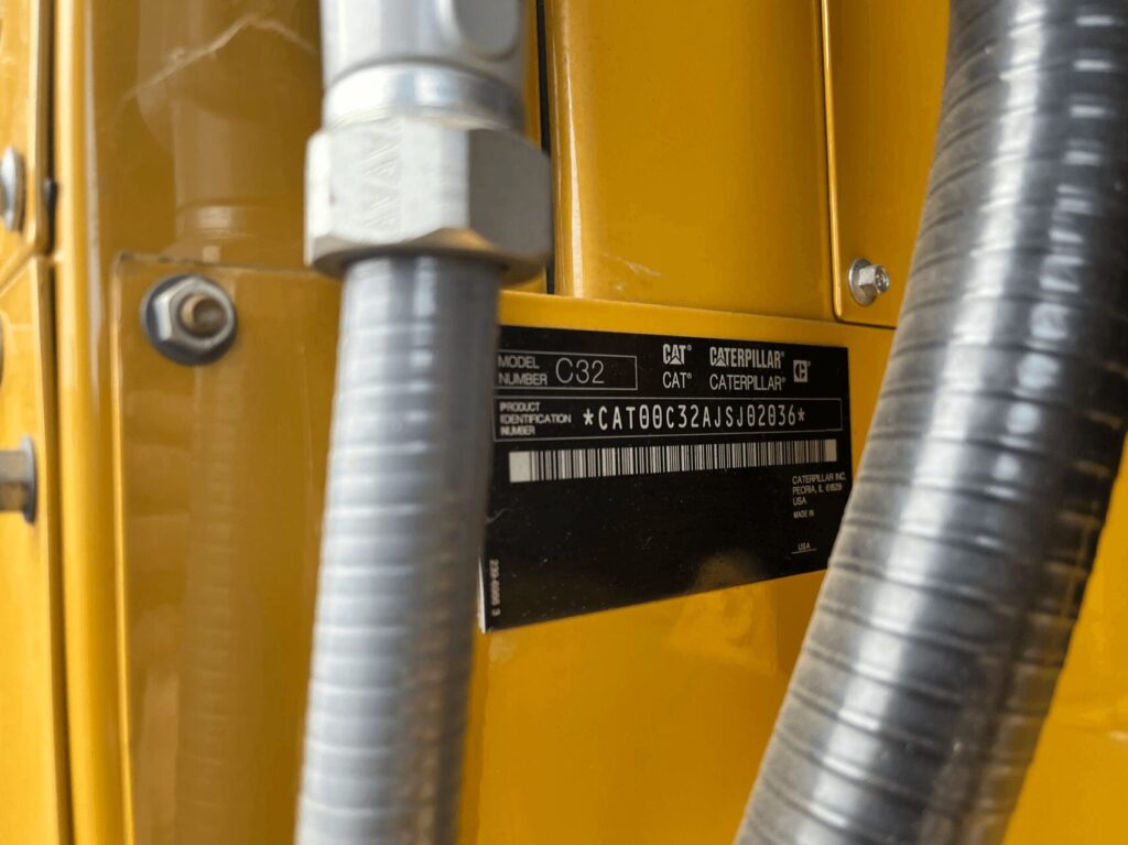 Close-up of Caterpillar C32 Standby Diesel Generator diesel unit for commercial and industrial power needs