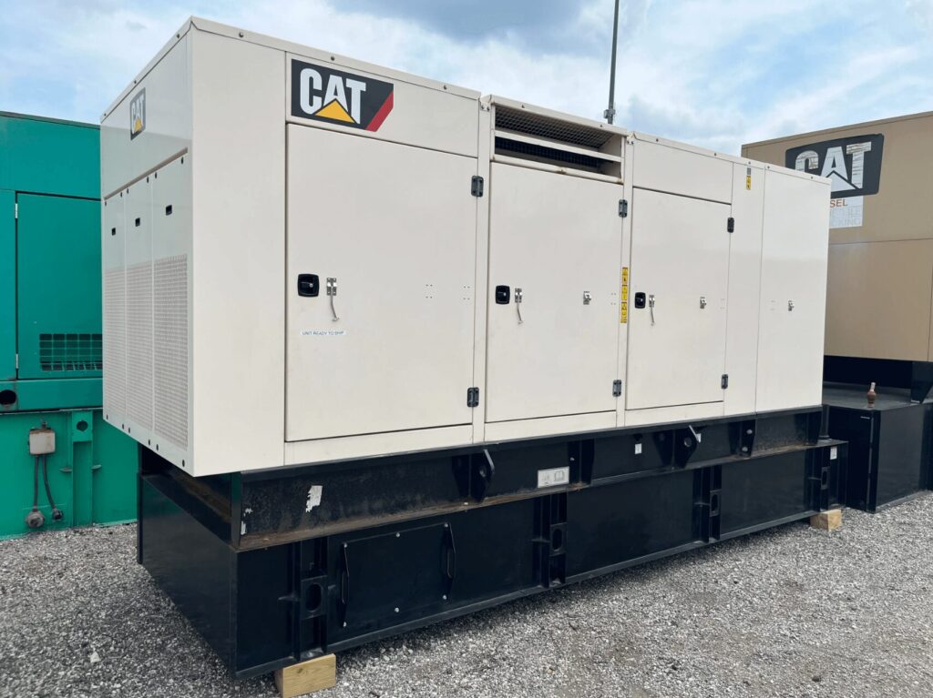 Front angle of Caterpillar C15 Standby Diesel Generator diesel unit for emergency standby applications