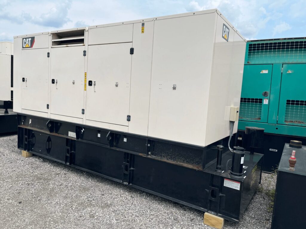 Side view of Caterpillar C15 Standby Diesel Generator diesel unit for industrial backup power