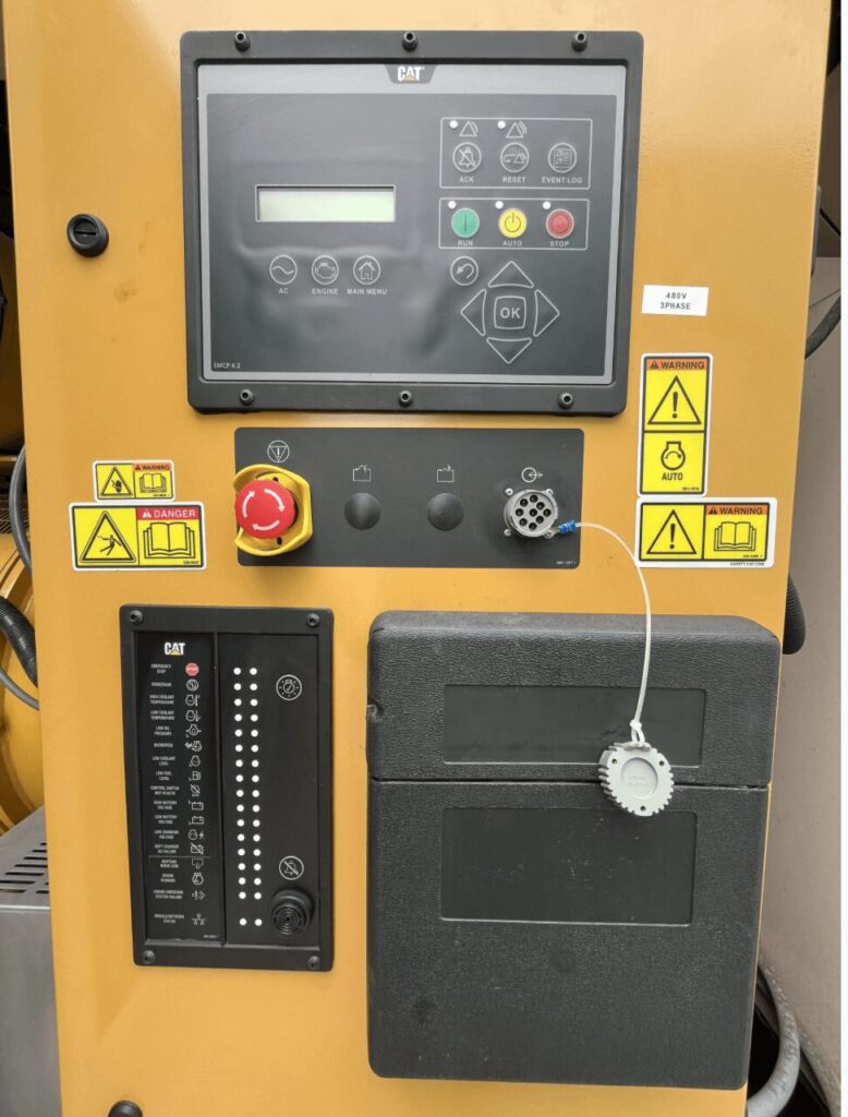 Side view of Caterpillar C15 Standby Diesel Generator diesel unit for industrial backup power