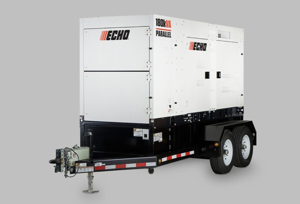 ECHO DGK180FP trailer mounted diesel generator delivering reliable mobile jobsite power